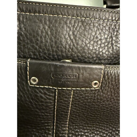 Coach Black Soft Milled Leather Tote Bag Purse Hamilton Y2K Womens F13083 - Picture 4 of 6